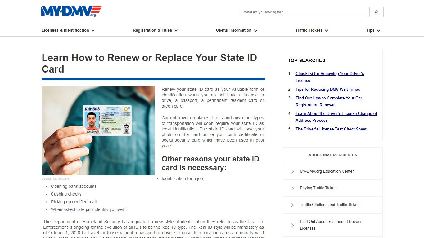 Renewing your State ID Card | My-DMV.org